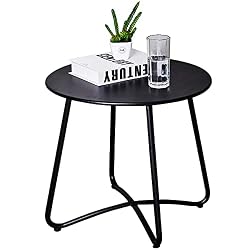 black metal outdoor table