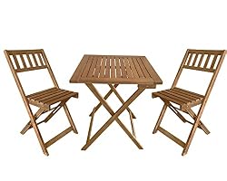 small wood patio set