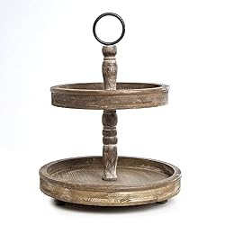 rustic wood tiered tray