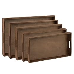 brown wood trays