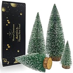 mini christmas tree with snow