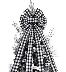 buffalo plaid christmas tree topper