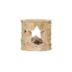 wood candle holder with star cutout