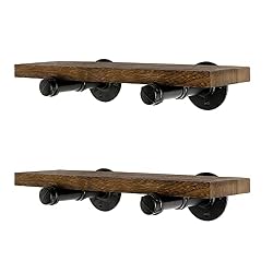 metal and wood floating shelves