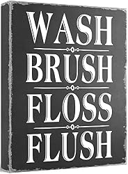 brush floss flush sign