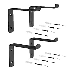 floating shelves with metal brackets