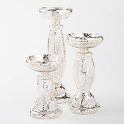 silver pillar candle holders