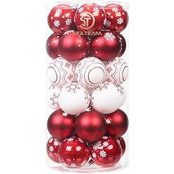 red and white christmas ornaments