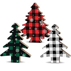 gingham print christmas trees