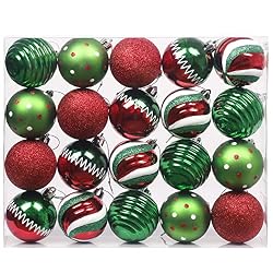 red and green christmas ornaments
