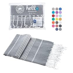 gray white stripe hand towel