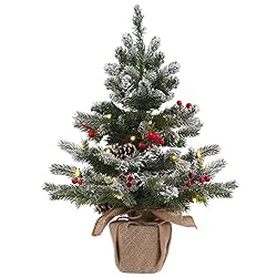 small flocked christmas tree
