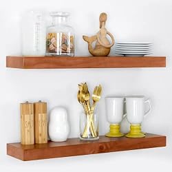 thick wood floating shelves