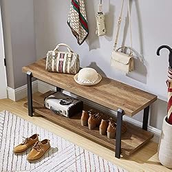 wood entryway bench