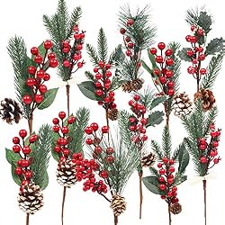 pine and red berry twigs