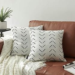white pillow covers with geometric print