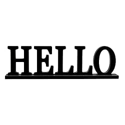 black hello sign