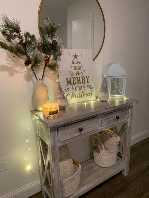 christmas entryway table decor