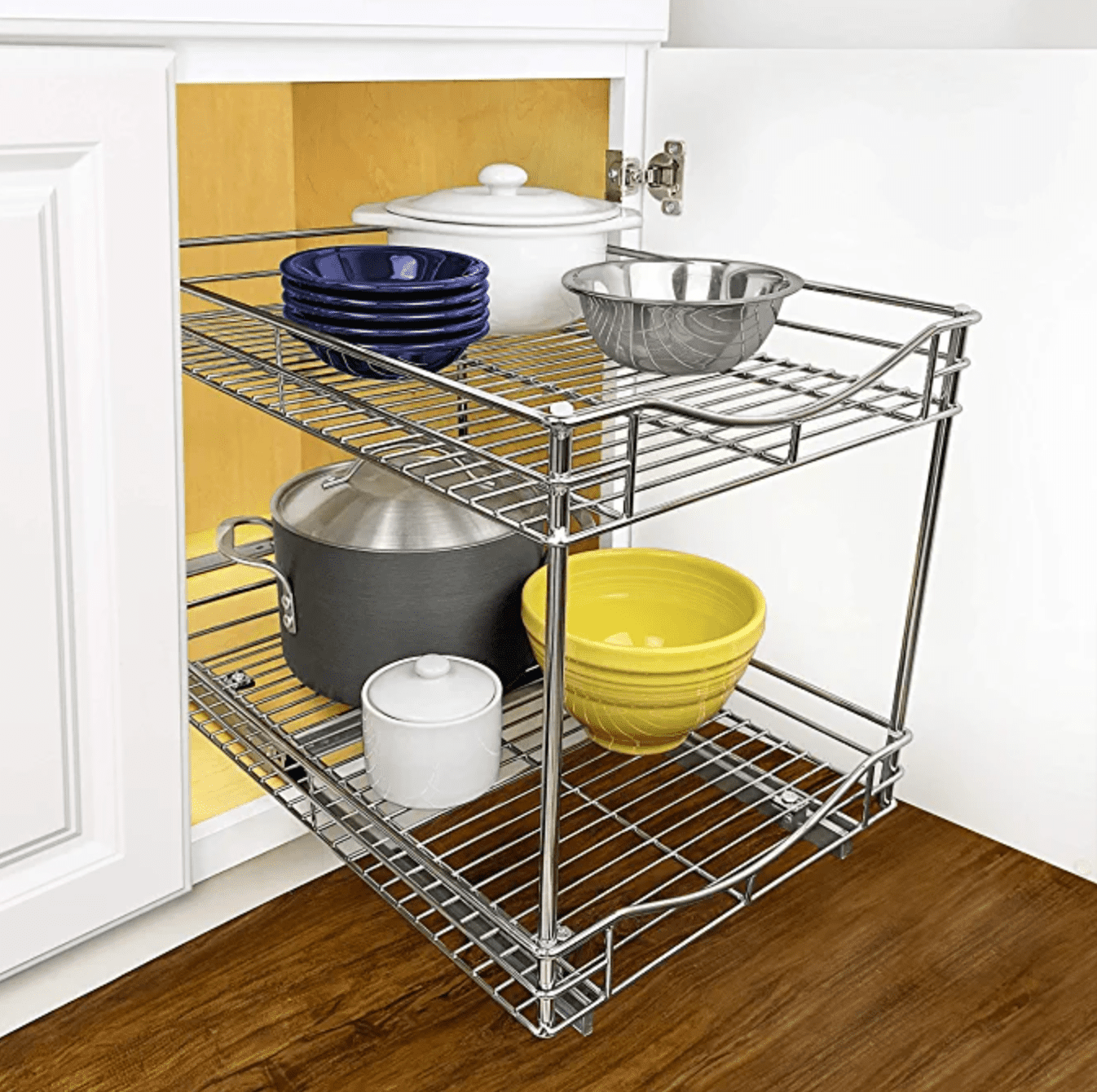 Install a wire rack on the cabinet floor Install a wire rack on the cabinet floor