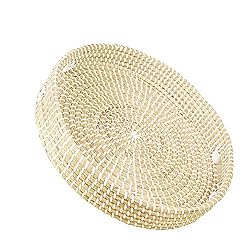 large round woven tray