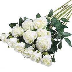 fake white roses