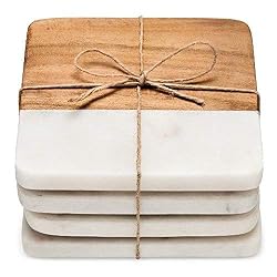wood and marble coasters