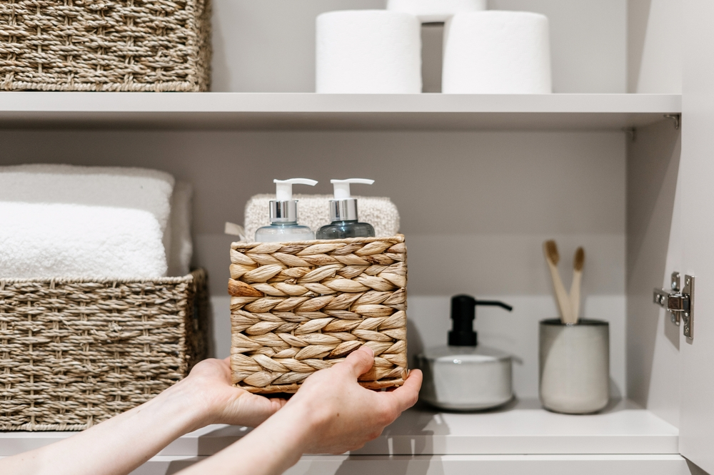 Bring In Some Wicker Baskets Using Wicker Baskets For Bathroom Closet