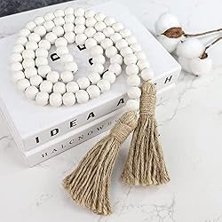 white wood bead garland