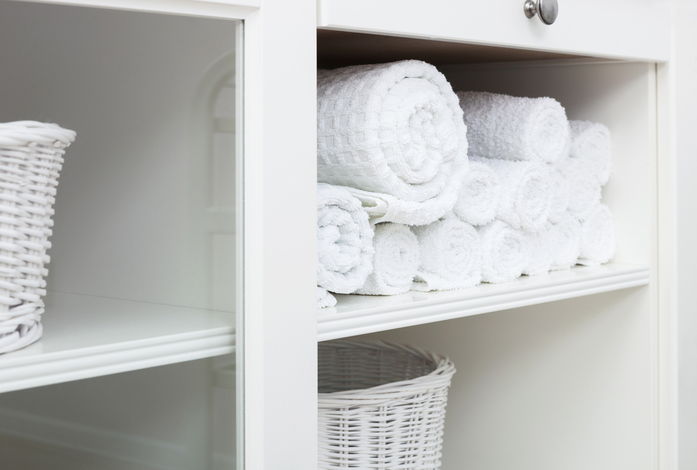 bathroom closet with towels