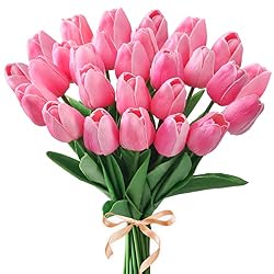 fake pink tulips