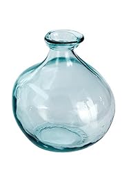 clear blue glass vase