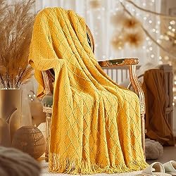 mustard woven blanket