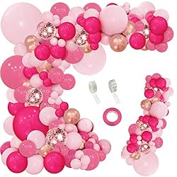 pink balloon garland