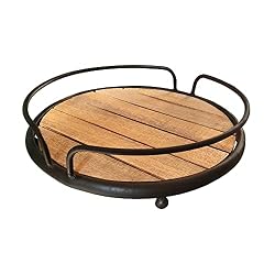 wood and metal tray