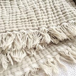 neutral muslin throw