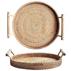 woven tray with handles