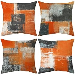 orange and gray pillows