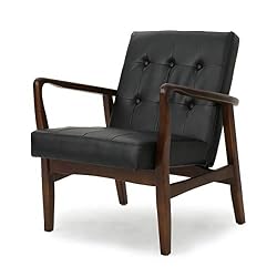 black leather accent chair