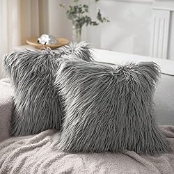 fluffy gray pillow