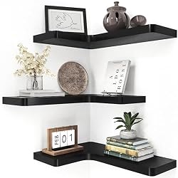 floating shelves for corner wall