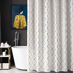 white gold shower curtain