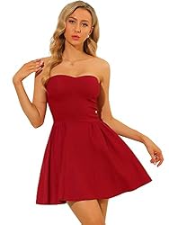 red strapless dress