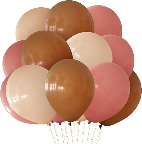 brown pink neutral balloons