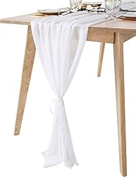 white chiffon table runner