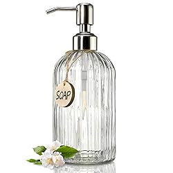 clear glass soap dispenser
