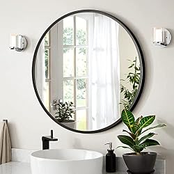 black circular mirror
