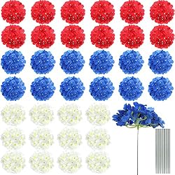 red white blue flowers
