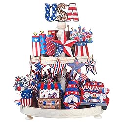 patriotic tiered tray decor