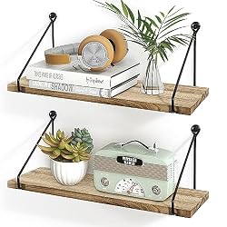 rustic floating shelves