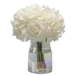 fake white roses